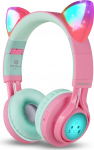 Riwbox CT-7 Bluetooth Cat Ears LED Light juhtmevabad kokkupandavad k&otilde;rvaklapid mikrofoni ja helitugevuse regulaatoriga iPhone/iPad/Smartphone'ile/Laptop/PC/TV-le