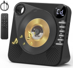 Greadio CD-m&auml;ngija kaasaskantav Bluetooth 5.0, laste CD-m&auml;ngija koos k&otilde;lariga, FM-raadio, kaugjuhtimispult, HiFi heli, tolmukaitse, AUX/USB taasesitus, kaasaskantav CD-m&auml;ngija koju (must)