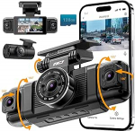 IIWEY N5 Dash Cam 4-kanaliline 360&deg; kaamera autole - 1080P ees, taga, sees, k&uuml;ljel - &ouml;&ouml;n&auml;gemine, G-sensor, parkimisrežiim, 5G WiFi ja rakendus, sisaldab 128 GB SD-kaarti