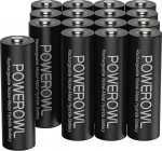 POWEROWL AA 2,800 mAh laetavad patareid, 16 tk (madal enesepuhastus, 1200 ts&uuml;klit) 1,2 V Ni-MH laetavad AA patareid.