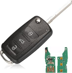 Heart Horse 3-nupuga autov&otilde;tme korpuse kaugjuhtimispult, mis &uuml;hildub V W v&otilde;tmekarbiga, kokkupandav v&otilde;tme korpus V W Go-lf Caddy Beetle Je-TTA P-olo Skoda MK6 Seat (433 MHz ID48 kiip)