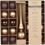Magic by Inge j&otilde;ulukujude komplekt 19 tk Elegantne salong koos j&otilde;ulupuu topi ja kuusepallidega, j&otilde;ulupuu kaunistused klaasist