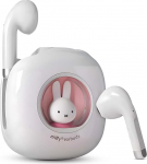 MiPow x Miffy BT5.3 juhtmevabad k&otilde;rvaklapid, Rabbit Design, IPX7, 36 tundi m&auml;nguaega koos &uuml;mbrisega, AI ENC m&uuml;ravastase, spordi/t&ouml;&ouml; k&otilde;rvaklapid (pastellroosa)