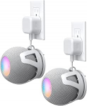 HomeMount seinakinnitus, mis &uuml;hildub HomePod Mini'ga - isekleepuv v&otilde;i puurimine, t&auml;iuslik kaablijuhtimine, ruumi s&auml;&auml;stev klamber ja alus HomePod Mini'le (valge - 2 tk)