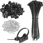 hankimise kaart 100tk 1.2" kaabli sidemete sadula t&uuml;&uuml;pi kinnitused koos 6" kaabli sidemete ja M5 keermestuskruvidega, juhtmete korraldaja hoidja klambrite komplekt, must