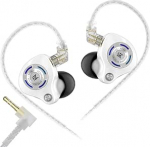 LINSOUL KZ Gale In-Ear Monitors, Super Linear Dynamic Driver IEM, Ultra-Responsive Bass Hi-Fi Gaming k&otilde;rvaklapid koos s&uuml;vistatud 2-poolse kaabliga audiofiilidele (ilma mikrofonita 3,5 mm, valge)