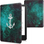 kwmobile Flip Case &uuml;hilduv Amazon Kindle Paperwhite (11. Gen - 2021) - E-lugeri &uuml;mbris - Ankur kaart valge sinine