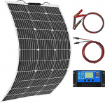 Aysolar 100 Watt 12 Volt Solar Panel Flexible Kit Monocrystalline Flexible Photovoltaic Solar Module with 10 A Charge Controller for 12 V Batteries, Motorhome, Boat, Caravan, Car, Yacht, Marine