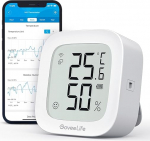 GoveeLife WLAN h&uuml;gromeetri termomeeter, digitaalne temperatuuri ja &otilde;huniiskuse m&otilde;&otilde;tja siseruumides koos rakenduse teavitamise alarmi ja andmete salvestamisega, kaugjuhtimine, sobib magamistuppa, veinikeldrisse