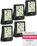 H&uuml;gromeeter siseruumide termomeeter - T&auml;pne temperatuuri ja niiskuse m&otilde;&otilde;tja siseruumide termomeeter H&uuml;gromeeter temperatuurim&otilde;&otilde;tja h&uuml;dromeeter niiskus digitaalne (must, 5-st komplekt)