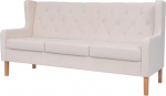 LAPOOH 3 Seater Sofa Couch for Living Room Apartments Lounge Sofas & Couches Relaxing Sofa Fabric Cream White