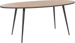 Beliani Ottawa Elegant Dining Table 180 x 90 cm in Dark Wood Effect / Black Oval Modern