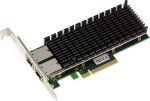 KALEA-INFORMATIQUE PCIe 3.0 x8 LAN Ethernet 10G v&otilde;rgu kontroller kaart 2 RJ45 pordiga.Intel X540 kiibistikuga.K&otilde;rge ja madala profiiliga nurga all.