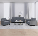 LAPOOH 3201955 3-Piece Sofa Set with Cushions Dark Grey Velvet, Lounge Sofa, Sofas & Couches, Relax Sofa, Couch for Living Room, Couch with