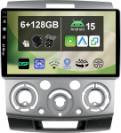 KEC [6G + 128G] IPS 9-tolline Android 15 autoraadio Ford Ranger/Mazda BT50 2006-2011 koos Navi Octa Core'iga [Sisseehitatud CarPlay/Android Car/DSP/peegel Link/GPS Navi/360 Camera/Bluetooth 5.0/WiFi/USB