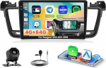 Roinvou 4+64G Android 15 Autoradio f&uuml;r Peugeot 508 2011-2018 mit Carplay Android Auto, 9 Zoll Auto Radio Incell Touchscreen mit GPS Bluetooth EQ WiFi RDS FM SWC MIC R&uuml;ckfahrkamera