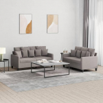Juroupi 2-TLG. Sofagarnitur mit Kissen Sofa Wohnzimmer Sitzgruppe Wohnzimmer Sofa Set Sofas F&uuml;R Wohnzimmer Taupe Stoff