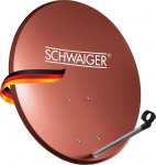 SCHWAIGER 142 Satelliitantenni s&uuml;steem Offset antenn LNB tugivarre Mast Mount Satelliitantenni satelliits&uuml;steem terasest 55 x 62 cm Punane