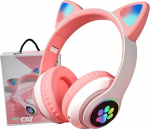 Kabellose Katzenohren Kopfh&ouml;rer, Bluetooth Over-Ear Kinderkopfh&ouml;rer mit LED RGB Beleuchtung, Katzenohren, Mikrofon. (valge)