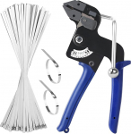 Pakend 100 roostevabast terasest kaablisideme ja kaablisideme tangid kaablisidemed metallist perforeeritud lindi roostevabast terasest 4,6 x 300 mm metallsidemed sobivad kaablisideme t&ouml;&ouml;stusele ja p&otilde;llumajandusele.