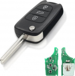3 nupu kaugjuhtimispuldi 433 MHz ID46 kiibiga kokkupandav autov&otilde;tme korpus, mis &uuml;hildub i10 i20 i30 i35 iX20 iX35 Kia Ceed Soul Sportage Venga kaugjuhtimispuldi korpusega