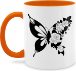Mug 325 ml - Statement - Butterfly with Flowers - Black - 325 ml - Orange - Kohvitassid S&otilde;nad Laused Laused Butterflies Kohvitass Statement Mug Happy New Year Butterflies