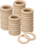 QUARKZMAN Pack of 100 45 mm (1,8 tolli) puidust r&otilde;ngad k&auml;sit&ouml;&ouml;ks, makramee r&otilde;ngad 8 mm paksud siledad viimistlemata puidust ringid DIY k&auml;sit&ouml;&ouml;ks R&otilde;ngas ripats Ehted tegemine m&auml;nguasi puidust p&auml;rg k&auml;sit&ouml;&ouml;r&otilde;ngas