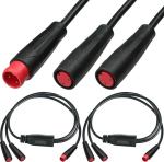 Ebike 2 Pin Y-Splitter pikenduskaabel, veekindel pistik Dual Female 1 kuni 2 elektrilise jalgratta kaabli jaoks Ebike Light, Gear Sensor ja piduri Ebike modifikatsioonikomplektis (2 Pack)
