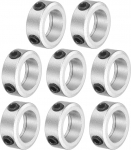 sourcing map 8 Pcs Screw Neck Set 14mm Bore Aluminum Alloy Shaft Collars 21mm OD 8mm Width Axle Boot for Linear Rod Shaft Guide