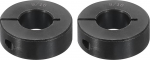 sourcing map 2 St&uuml;ck einteilige Klemmmanschette mit 1,4 cm Bohrung, einteiliger Klemmkragen, 3,8 cm Au&szlig;endurchmesser, 1,1 cm Dicke, schwarzes Oxidstahl-Set, Schraubverschluss-Kragenklemme