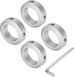 sourcing map Screw Shank Collar for 32mm Shank, 4 Clamping Collars 48mm OD, 15mm Thickness, Aluminum Alloy Clamping Collar with M8 Adjusting Screws and a Wrench