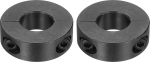 hankimise kaart 2 x Double Split Shank Collars 16mm Bore Two Piece Clamping Ring 35mm OD 12mm paksus Carbon Steel Lock Collar Clamp with Set Screws (Black Oxide)