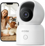 ZOSI 1080P WLAN Indoor Surveillance Camera, 360&deg; Swivelling IP Camera with One Touch Call for Pet, Dogs, Baby, AI Person Detection, C518