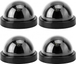 Dioche 4pcs Camera Atrappe Outdoor Anti-Theft CCTV Surveillance Camera koos vilkuvate LED tuledega (must)