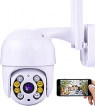 Uus v&auml;lk 3MP WiFi v&auml;litingimustes kasutatav CCTV kaamera, millel on panoraam- ja kallutusfunktsioon ning 360&deg; vaade, heli- ja valgush&auml;ire, liikumistuvastus, kahesuunaline heli.