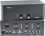KVM Switch 2 monitori 2 arvutit HDMI 4K@60Hz KVM Switch USB3.0, 2 arvutit jagavad &uuml;hte klaviatuuri, hiire ja monitoride komplekti, toetab Windows/Mac/Linuxi