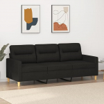 ShGaxin 3 Seater Sofa Black 180 cm Fabric, Sofas & Couches, Sofa Living Room, Sofa for Teenager's Room, Relaxing Sofa, Sofa for Bedroom, Upholstered Sofa 359247