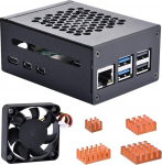 GeeekPi metallist korpus Raspberry Pi 5 jaoks, tugi PCIe M.2 NVMe SSD Shield Top X1001 / X1000 / N04 /N05 & Raspberry Pi 5 aktiivne jahuti