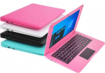 Bigmachine arvuti s&uuml;learvuti Mini 10.1 tolli 32GB Windows 10 Ultra &otilde;huke ja kerge Netbook Quad Core PC HDMI USB veebikaamera Netflix YouTube QWERTZ paigutus (tume roosa)
