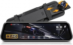 4K Mirror Dashcam tagumise vaatepeegli kaamera koos 64G SD kaardiga Tagumise vaatepeegli kaamera Mirror autokaamera 10-tollise IPS puuteekraaniga Dash Cam auto eesmine tagumine 170 &deg; lai nurk 10 m kaabel WDR Loop salvestamine