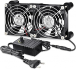 GDSTIME Double PC ventilaator 230 V 80 mm ventilaator 220 V 80 x 80 Case ventilaator 80 mm 230 V Dual Ball Bearing 4 V-12 V reguleeritava kiirusega arvuti ruuteri kabineti v&otilde;imendi jaoks