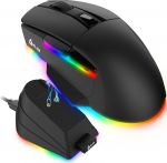 KLIM Blaze X RGB + laetav traadita m&auml;nguhiir koos laadimisjaamaga + kauakestev aku + kuni 12000 DPI + juhtmega ja traadita hiir PC, PS5, PS4, Mac + mustanahaline
