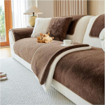 Sametist diivanikate 1 2 3 4-kohaline, L-kujuline diivanikate, ultra pehme diivanikate, diivanikate, diivan / diivanikate, nurgas diivan 3/2/1-kohaline diivanikaitse (tumepruun, 90 x 210 cm)