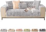 ShowyLive Diivanikate Diivanikate 3/2/1/4-Seater Corner Diivan L kuju Diivan viskamine Super pehme paks ja kohev diivanikate Diivanikaitse libisemisvastane koer kass (helehall, 90 x 240 cm)
