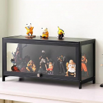 Display kabinet Highboard Suur Display kabinet elutuba kabinet Display kabinet raamaturiiul mitmeotstarbeline kabinet Looduslik bambus + akr&uuml;&uuml;l palju ladustamisruumi kaasaegne Vintage puidust bambusest