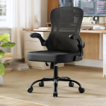 SONGMICS kontoritool Ergonoomiline v&otilde;rkp&ouml;&ouml;rlev tool laua tool koos nimmepiirkonna toe kiikumise funktsiooniga Kokkupandavad k&auml;etoed &otilde;pperuumi magamistuppa Tint must OBN042BH02