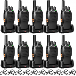 Retevis H777 raadio, Walkie Talkie k&otilde;rvaklappidega, taskulamp, &uuml;he kl&otilde;psuga h&auml;ire, &uuml;he kl&otilde;psuga sageduse sidumine, VOX, vastupidav, t&uuml;&uuml;p C, raadiokomplekt restoranidele, koolidele (10 tk, must)