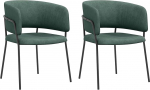 HOMCOM 2 s&ouml;&ouml;gitooli komplekt K&ouml;&ouml;gitoolid Terasjalad Polsterdatud iste S&ouml;&ouml;gituba K&ouml;&ouml;k s&ouml;&ouml;gituba toolid 57L x 53W x 73H (cm) Roheline