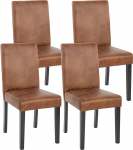 Mendler Littau 4 s&ouml;&ouml;gitooli komplekt / K&ouml;&ouml;gitoolid / Tekstiil / Faux Suede / Tumedad jalad