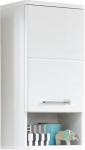 trendteam smart living - Monte - Sahtlikapp - Valge k&otilde;rgl&auml;ikega - Seinakapp 1 ukse, 1 avatud sektsiooni ja 1 riiuliga - (B x K x S) 37 x 76 x 28 cm - Vannitoas asuv s&uuml;vistatav sahtlikapp.
